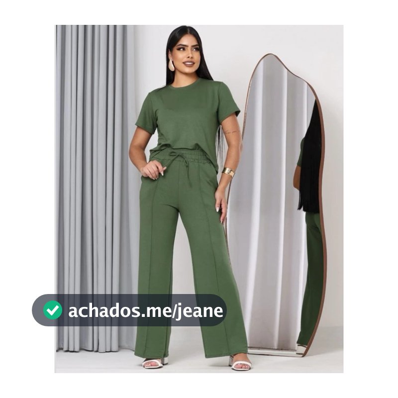 Conjunto moletinho feminino inverno outono moda manga curta