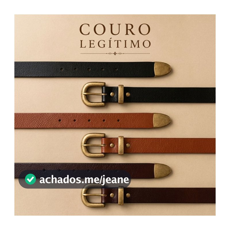 Cinto Feminino COURO LEGÍTIMO elegante premium fivela e ponteira ouro velho outono inverno largura 2,5cm