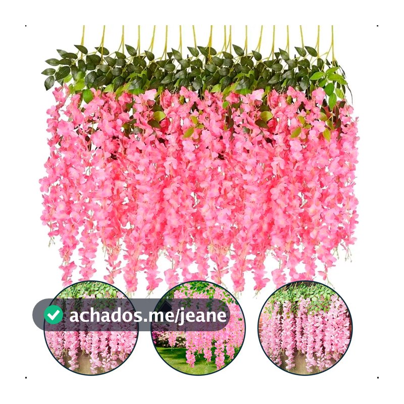 Kit 12 Ramos De Flores De cerejeiras Artificiais Permanente Grande Pendentes Para Decoração