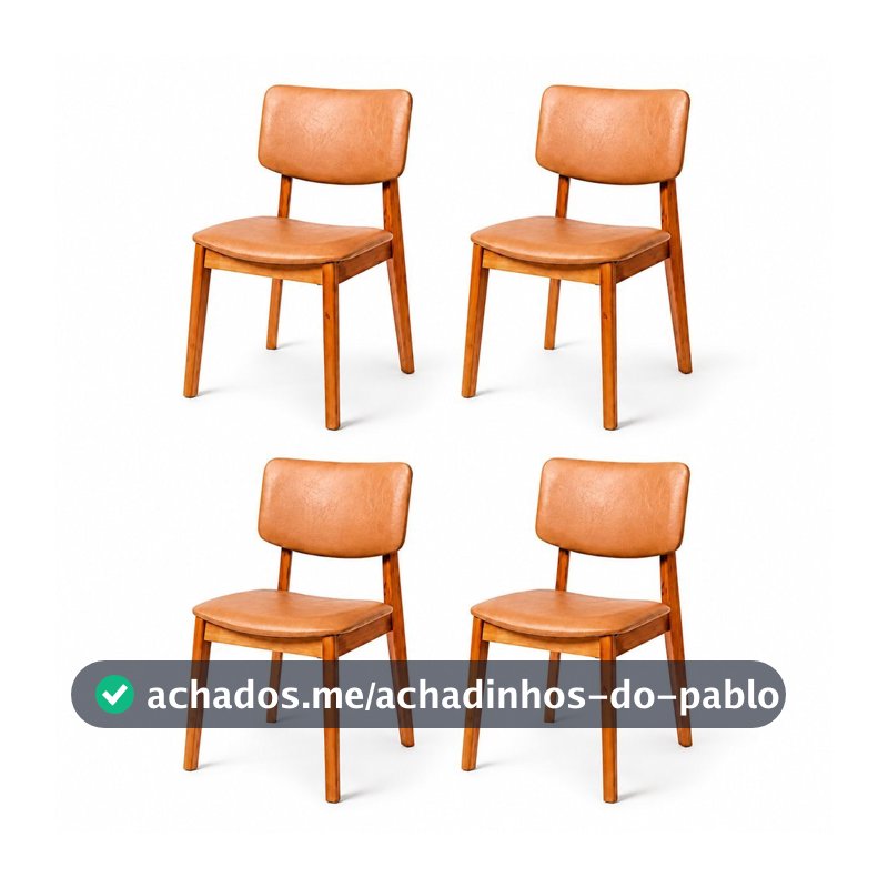 Kit 4 Cadeira de Jantar Madeira Maciça Manuela Estofada Premium Ergonomica Premium Confortável Di Franco Luxo Resistente