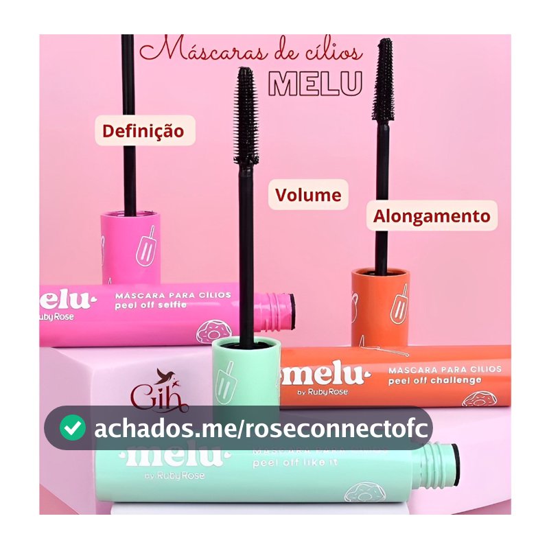 Mascara De Cilios Melu Ruby Rose Rimel Peel Off Alta Fixação-14.5g