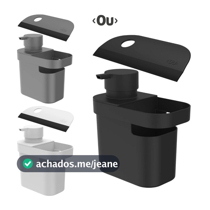 Kit Dispenser Porta Detergente e Rodo de Pia Trium 650ml Ou