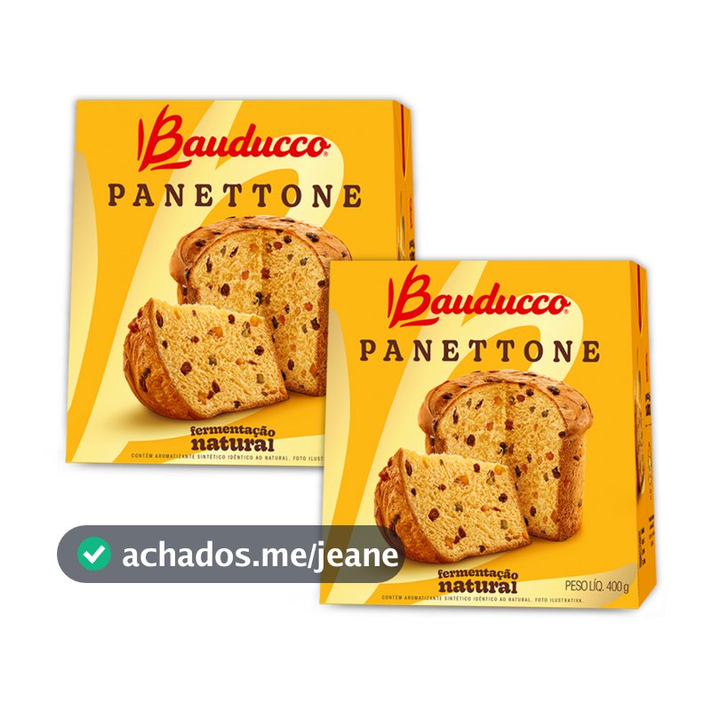 Kit 02 unidades Panettone Frutas Cristalizadas 400g cada