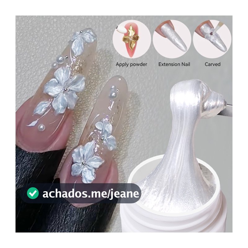 ILYCUTE Gel Antiaderente Para Unhas 5D Escultura Em Extensão De Construção Soak Off LED UV Pérola Branco 8ml
