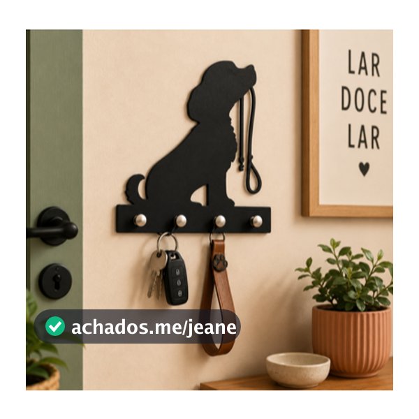 Porta Chaves Cachorro Decorativo Com Ganchos Mdf 3mm