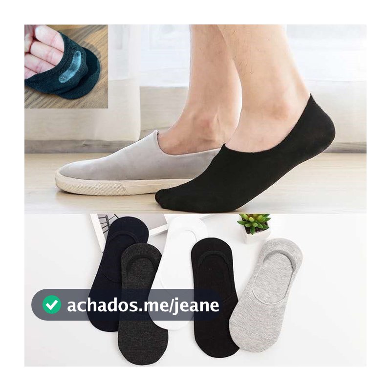 3/6/12 Pares Meia Sapatilha Ínvisivel Masculina tamanho 40-46