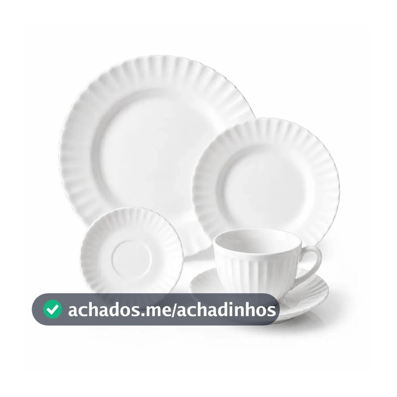 Aparelho De Jantar + Jogo Chá 16 Peças Completo Branco Liso Vidro Mesa Posta Resistente Moderno Cozinha Lisa
