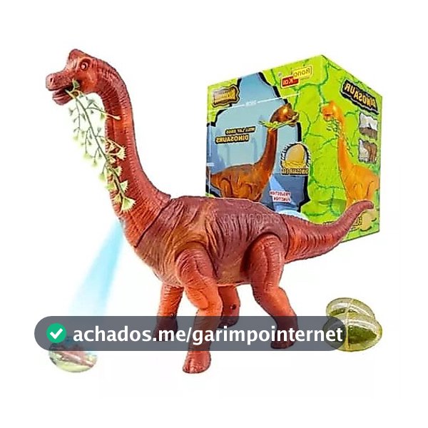 Brinquedo Dinossauro Grande Braquiossauro Som Luz Movimento Bota Ovos