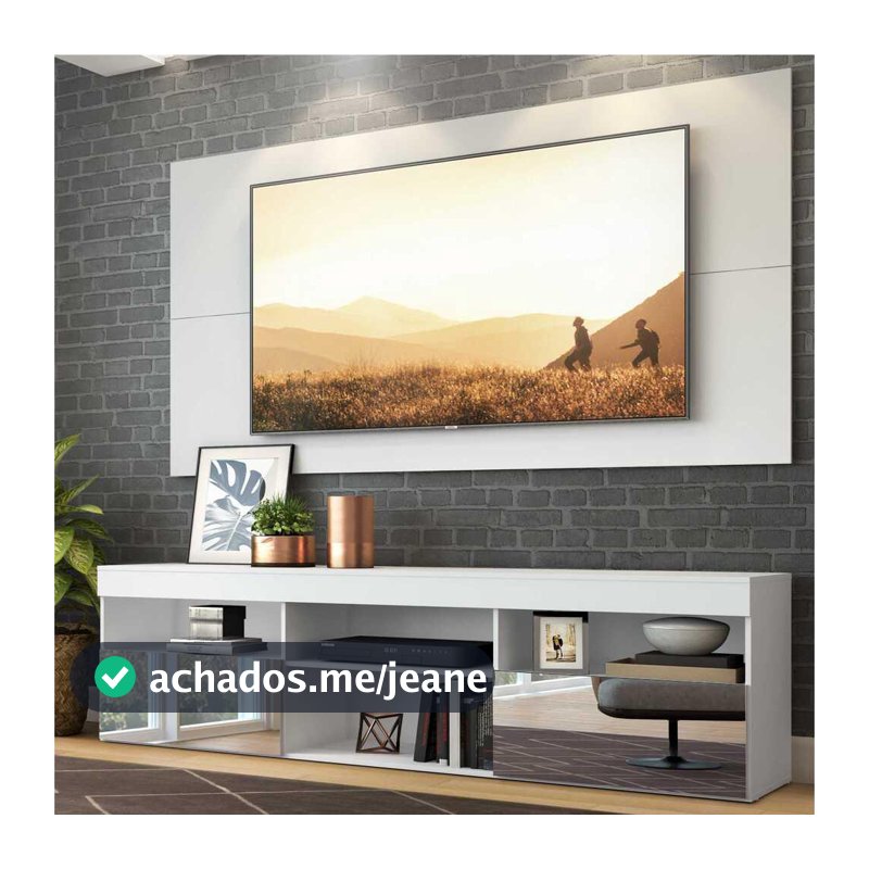 Rack com Painel P/TV até 65" e Espelho Flórida Multimóveis Branco