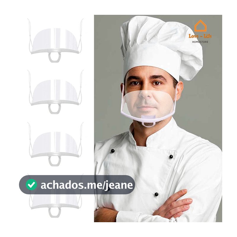 5/10 Pcs Máscara Plástica Multiuso De Proteção Higiênica Transparente Restaurante Máscaras Anti-Esguicho Reutilizáveis Para Chef De Garçom