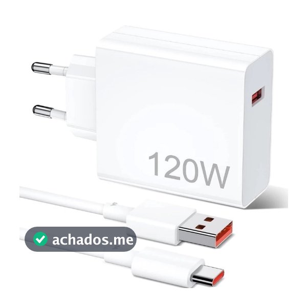 Carregador rápido de 120W 67W com 6A USB C cabo 1M para Mi Turbo Charge Turbo Power Cabo USB + Cabo Tipo C