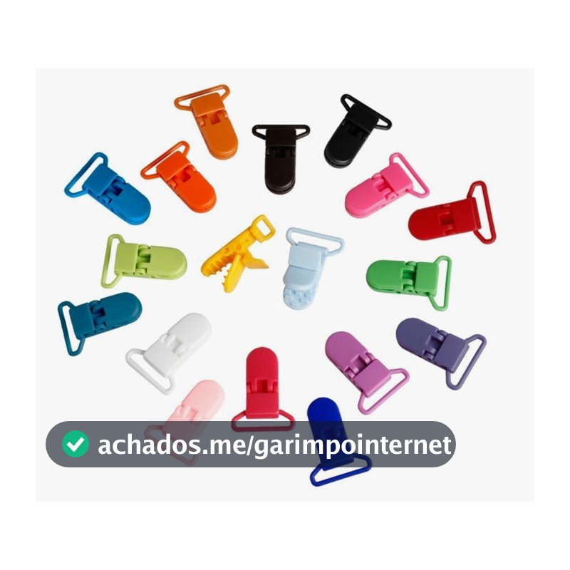 Prendedor chupeta baby suspensorio  jacare menino menina colorido presilha plastico 10 unidades