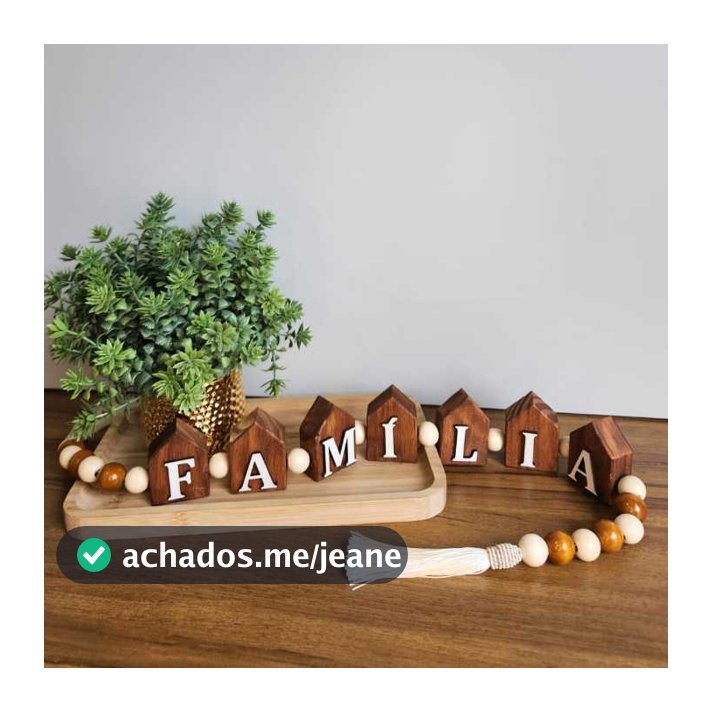 Colar de  Mesa Decorativo em Madeira com  Escritas Barroco para Sala Escritórios Boho