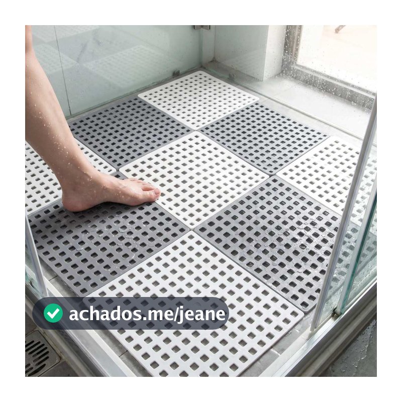 Kit Tapete Piso Estrado Antiderrapante 30x30cm Box Banheiro Piscina Modular Drenante Chuveiro Área Molhada Borracha