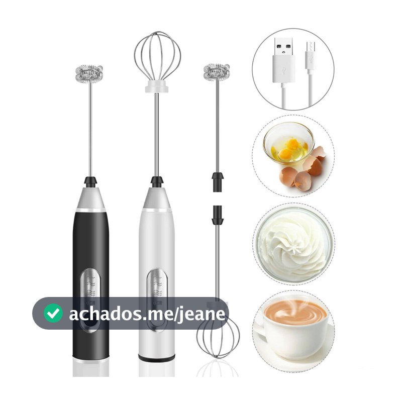 Mini Mixer Portátil, Misturador de Bebidas, Espumador de Leite e Café, Batedor de Ovo, USB, AVIBES