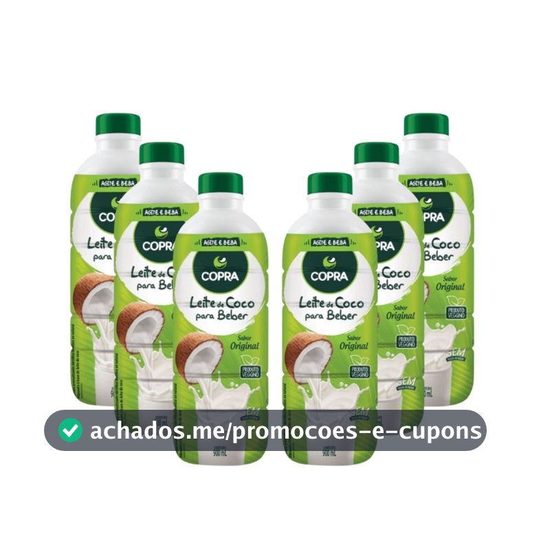 Kit 6 Copra Leite de Coco Original 900ml