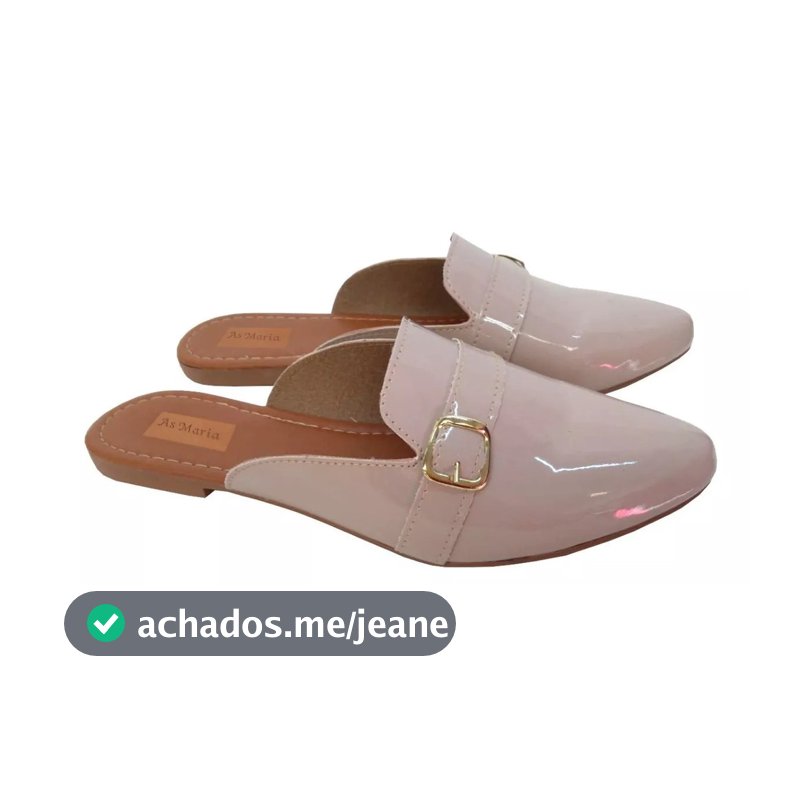 Mule Feminino Verniz com Fivela Elegante | Tam. 34 ao 44 | Preto, Nude e Caramelo