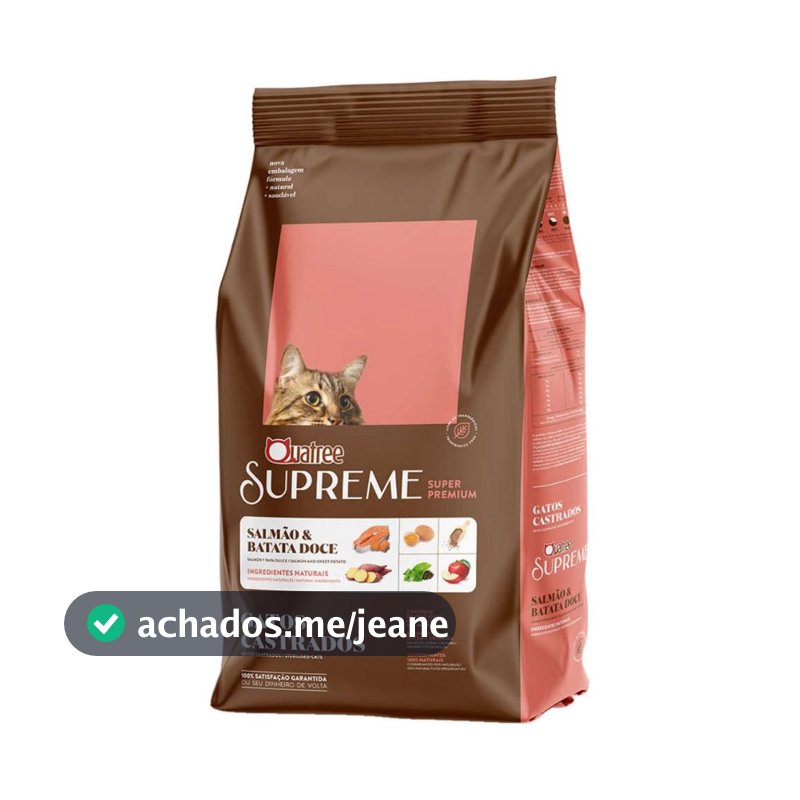 Ração Quatree Supreme Gatos Castrados Salmão e Batata 10kg