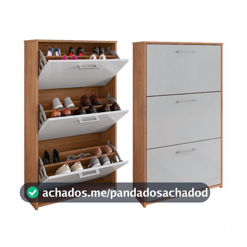 Sapateira com Portas Basculantes Vertical Armário para Quarto Sapato Sala Tênis Hall Entrada