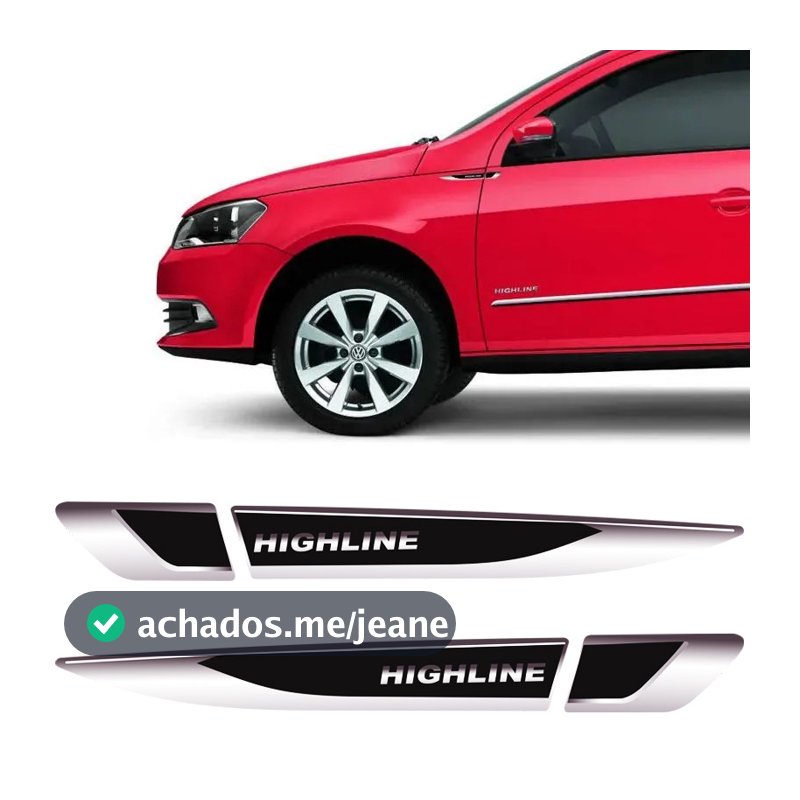Emblema Resinado Aplique Lateral Volkswagen Highline Decorativo Par