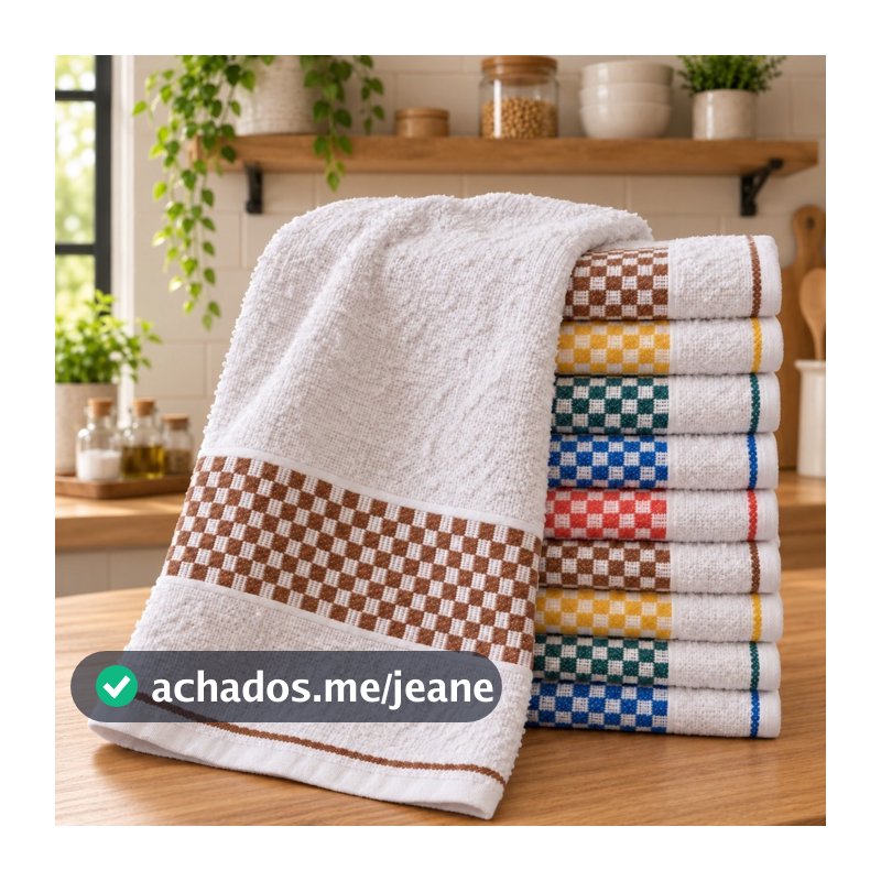 Kit Panos de Prato/Copa Premium Algodão Atoalhada Toalha Cozinha