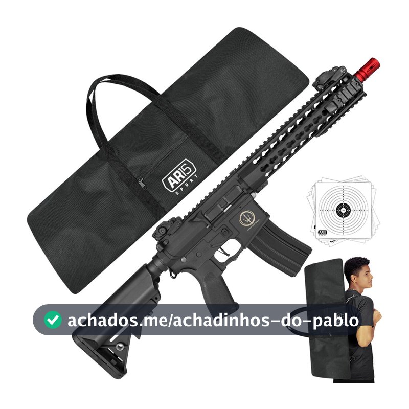 Rifle Airsoft 6mm AEG Rossi Neptune Bivolt + Capa 80cm