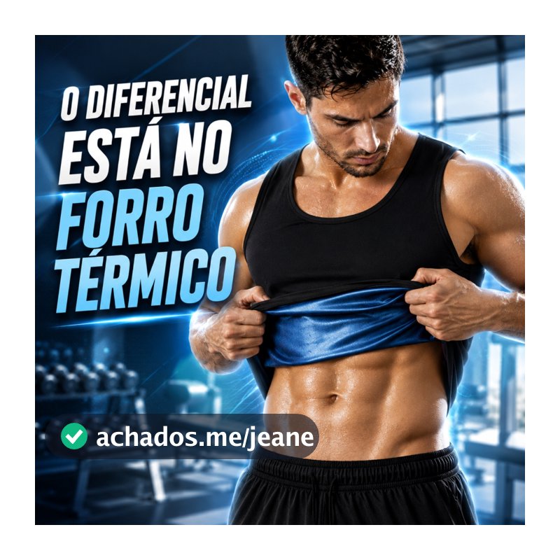 Regata Térmica Masculina Efeito Sauna Neoprene Compressão Modeladora Academia Treino Queima Calorias
