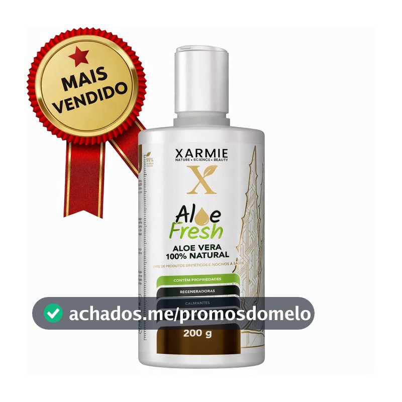 Gel Babosa Aloe Fresh Dermatites, Aloe Vera 100% Natural 98% Puro Prensado a Frio - Pele Perfeita - 200g