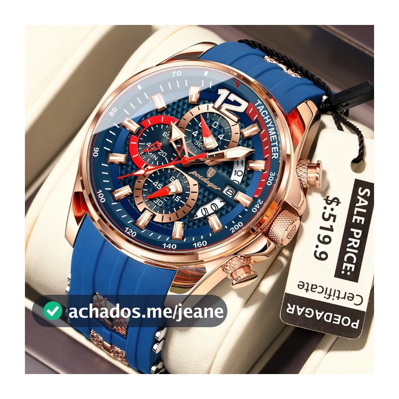 POEDAGAR Luxo Silicone Relógios Masculinos Cronógrafo Data Luminosa À Prova Dwaterproof Água Relógio Masculino Quartzo O