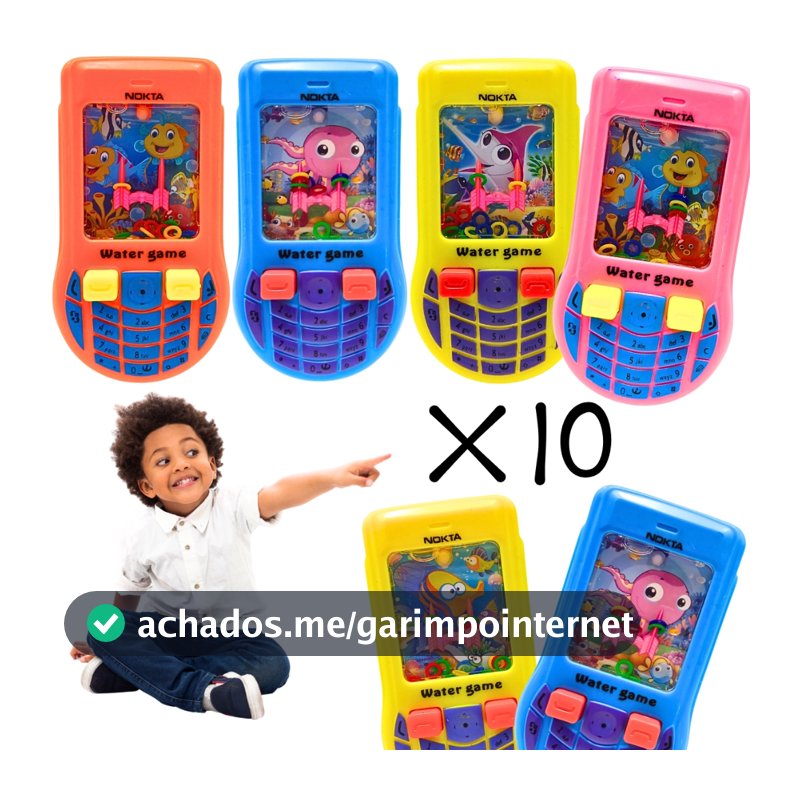 10 Jogos Joguinho Brinquedo Argola Aquaplay Celular Vídeo Game Joystick Prenda Lembrancinha Atacado