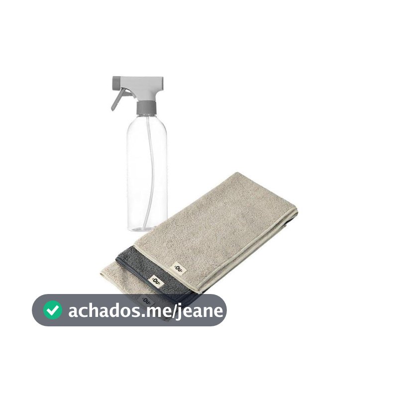 Kit Borrifador e Panos de Limpeza em Microfibra Linha Flow