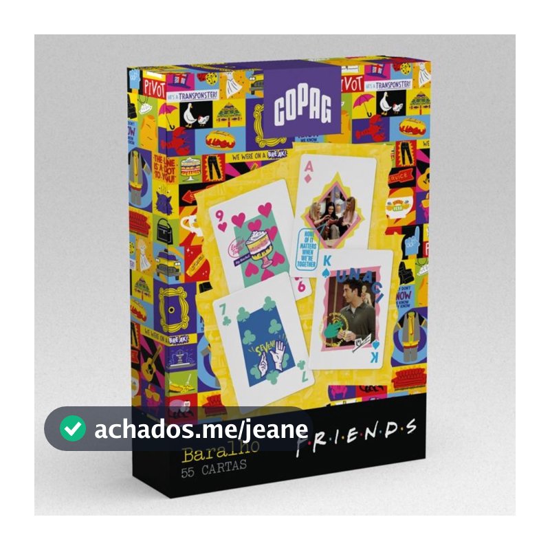 BARALHO ESPECIAL FRIENDS 30 ANOS 55 CARTAS PERSONALIZADO COPAG SÉRIE RACHEL MONICA PHOEBE JOEY ROSS