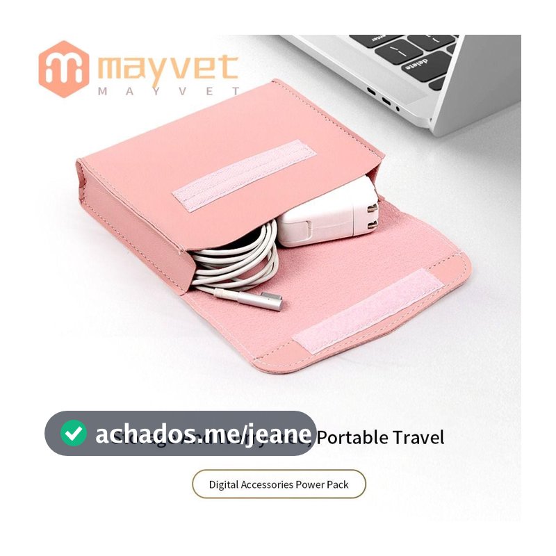 Bolsa Para Cabo De Dados De Mouse MAYVET , De Armazenamento De Energia Laptop À Prova D'água De Couro PU Cor Sólida