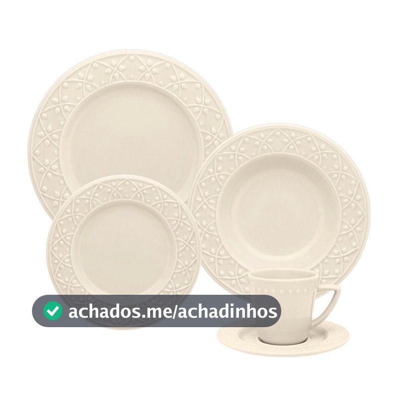Aparelho de Jantar E Chá 20 Pçs Oxford Mendi Marfim