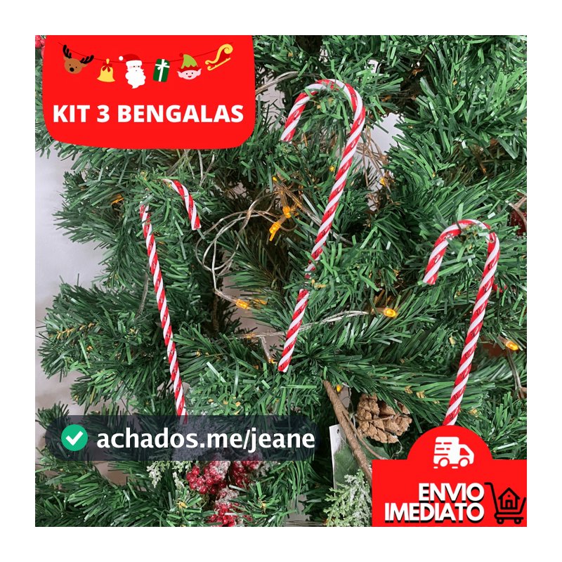 Bengala Doce Natalina Enfeite Natal Pendente Ornamento Natalino Decoração Natal Guirlanda Festão