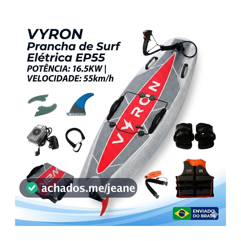VYRON Prancha De Surf Elétrica 16.5KW 55km/h Bateria 72V 4.3KWH Suporta 130kg IP68