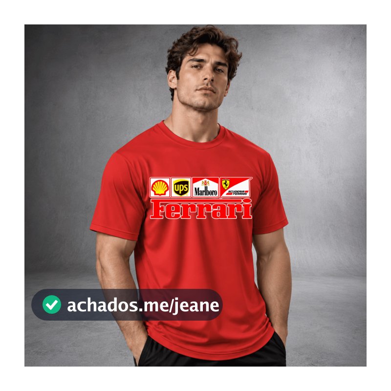 Camiseta Dry Fit Masculina F1 Ferrari Red Bull Racing Fórmula 1 Motorsport Automobilismo Corrida Academia Treino