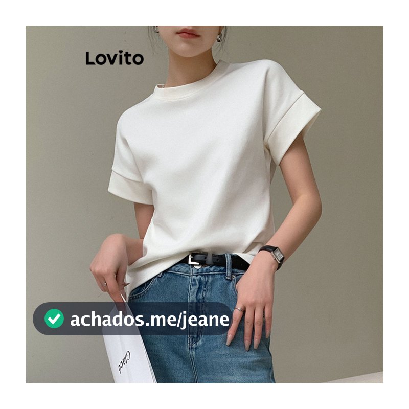 Lovito Casual Camiseta Verão Contraste Encadernação Para Mulheres LNE40575 (Multicolorido)