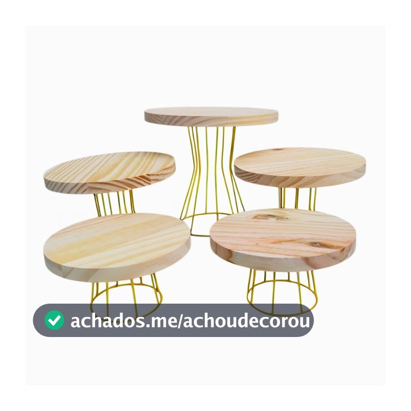 Kit Boleira e Doceiras 5 Peças Decoração Festas Aniversários Casamentos Eventos