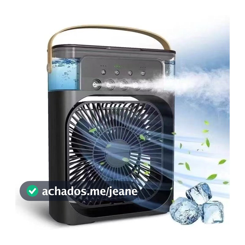Mini Ar Condicionado Climatizador Umidificador Ventilador Água Com LED Portátil