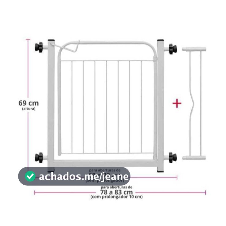 Grade Portão Proteção Grade Pet Cães Cachorro e Para Crianças Medida de 69 à 84 cm Frete Grátis