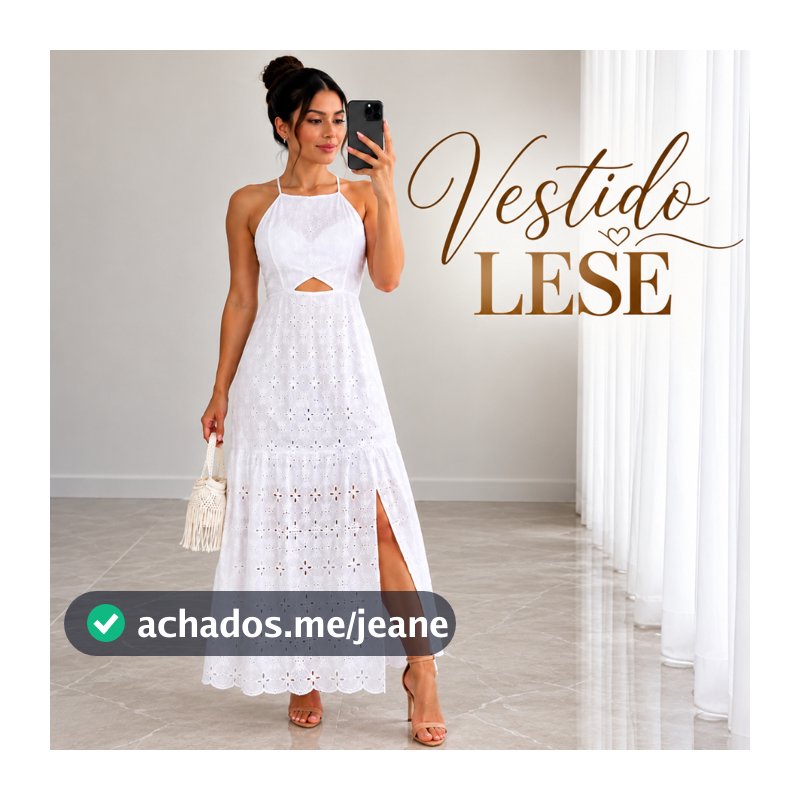 Vestido Longo Feminino Lese com Bojo Decote Halter Fenda Lateral Recorte Elegante Festa Verão