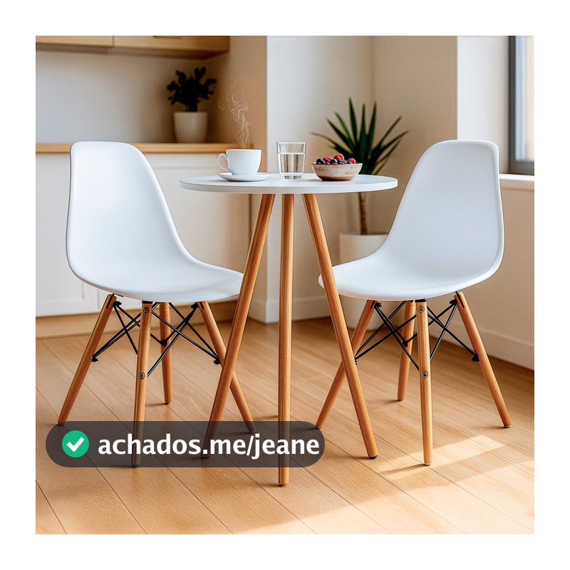 Mesa Redonda Cozinha Jantar 60cm 2 Cadeiras Pés Madeira