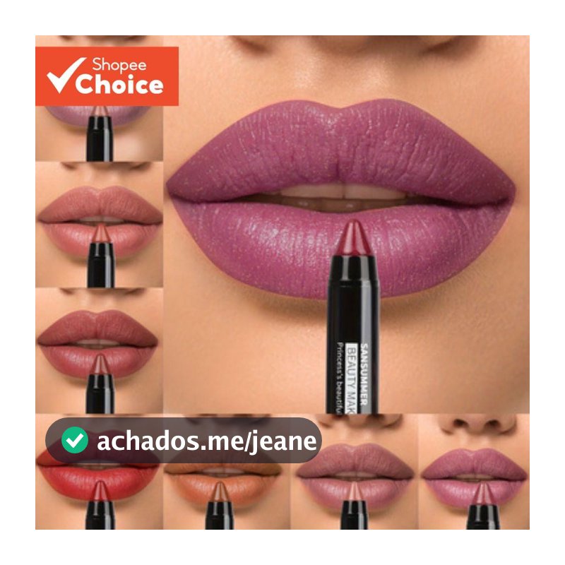 Batom 8 Cores Hidratante, Efeito Longa Duração, Impermeável e Suave