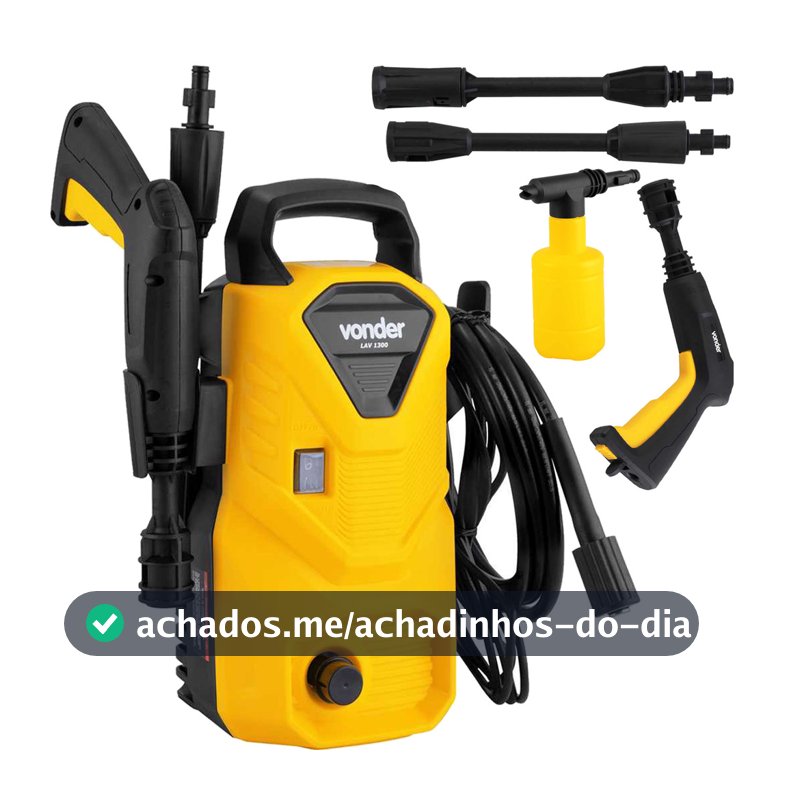 Lavadora de Alta Pressão Potente Compacta 1200W Porta Detergente Lav1300 Vonder