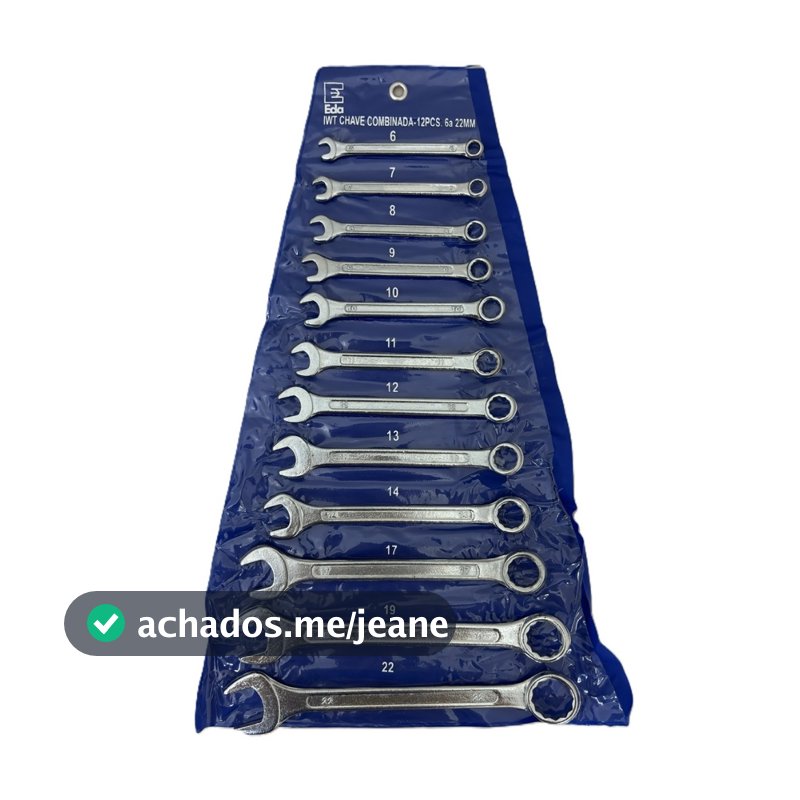 Jogo de Chaves EDA Profissional Fixa e Combinada 5 a 12 Peças 6 a 22mm Aço Carbono