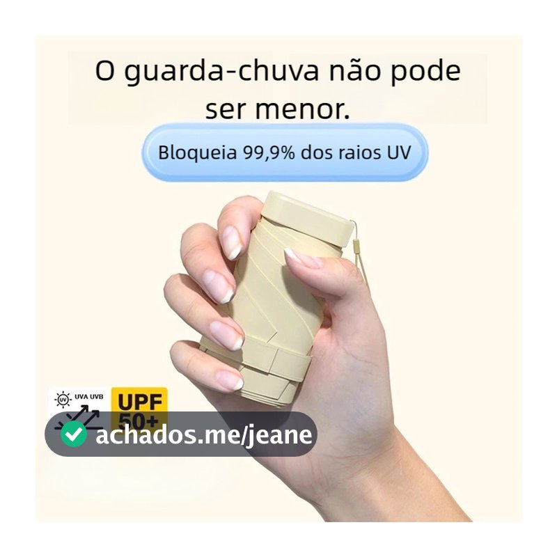 Mini Guarda Chuva Cápsula Portátil 6-Bone UPF50+ Praia MDL01