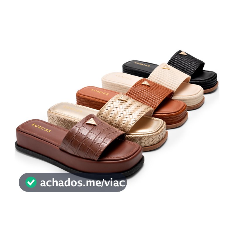Tamanco Feminino Lumiss Sandália Flatform Chinelo Confortável Juta