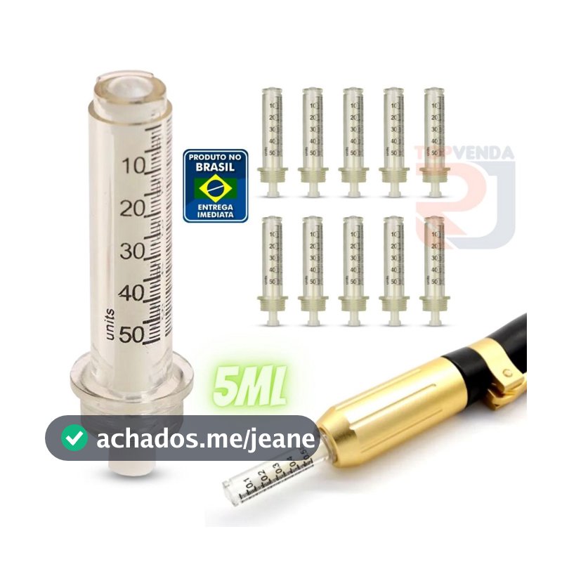 10 Unid. Seringa Para caneta Pressurizada Hyaluron Pen Intraderme 0.5ml