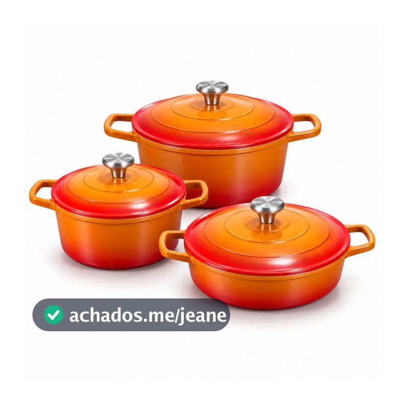 Conjunto 3 Caçarolas Amalfi Arancia Kit de Panelas Indução